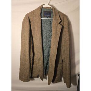 Vintage Tweed American Eagle Blazer Jacket Brown Mens Size Large L Trendy